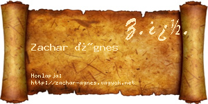 Zachar Ágnes névjegykártya